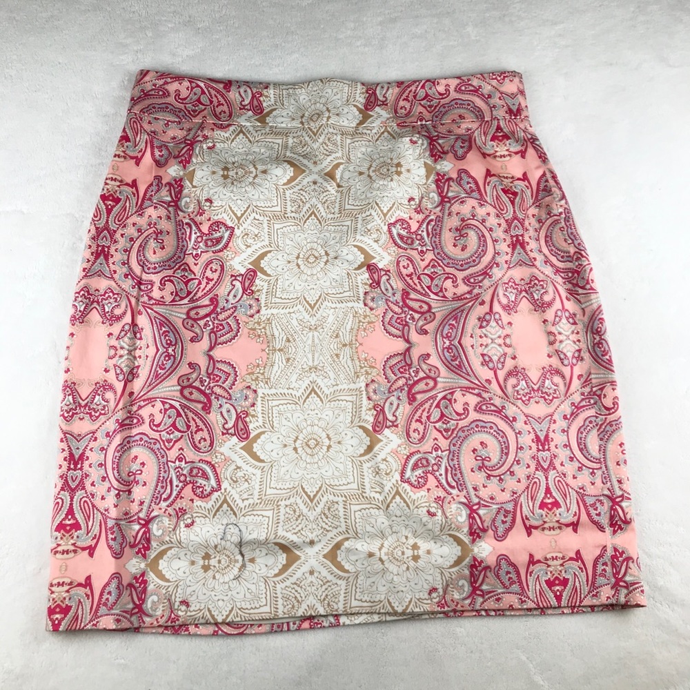 Antonio Melani pink paisley cotton skirt